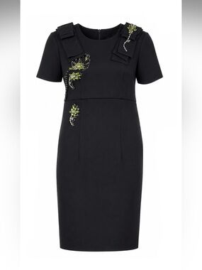 Prada Black Embellished Dress with Bow Detail